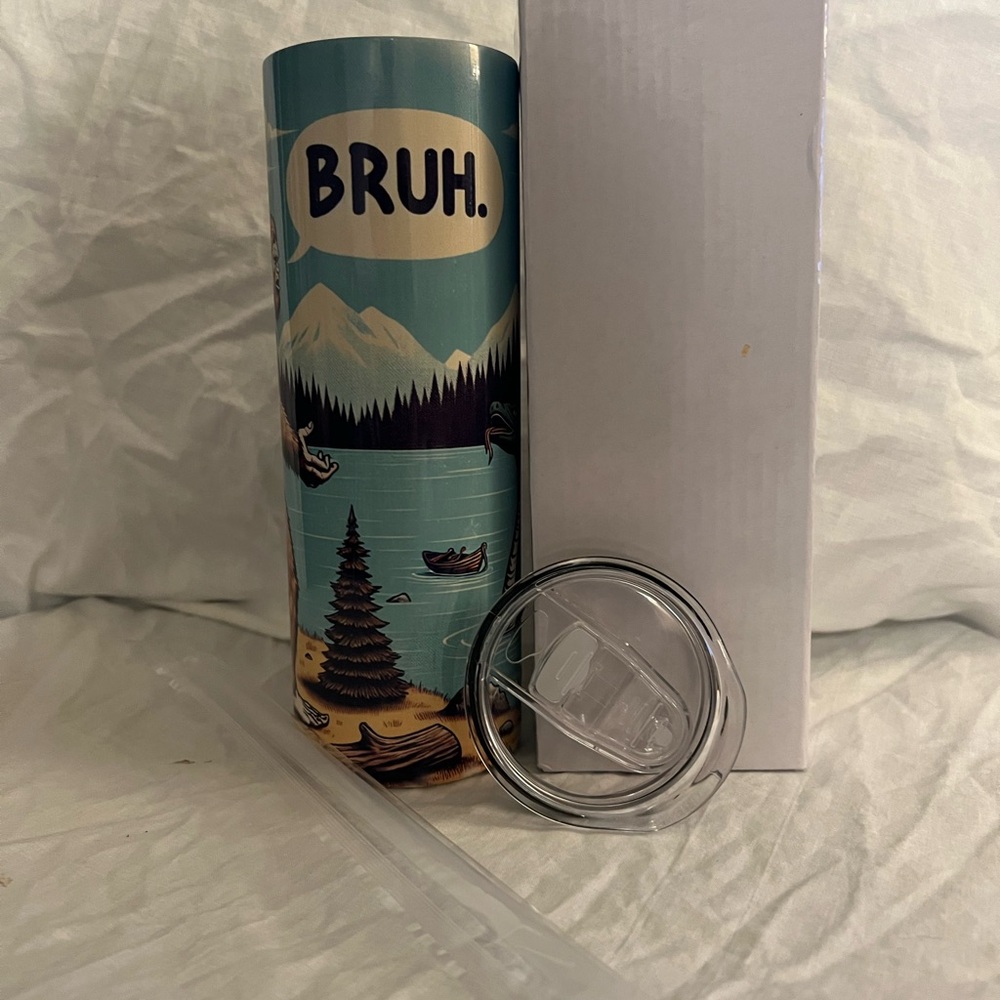 Handmade Bigfoot and Nessie 20oz Tumbler
